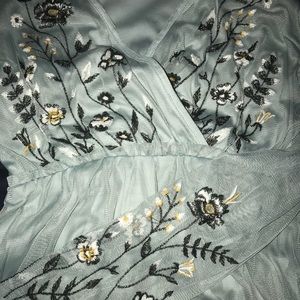 Mesh floral embroidered dress